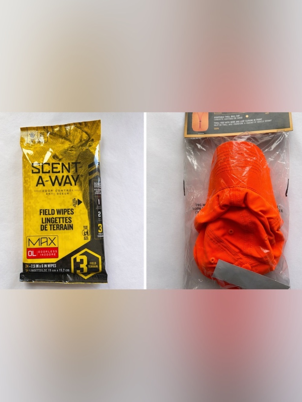 Orange Hunting Vest High Vis Lightweight Safety Vest W/ Cap Set Scent Free Wipes